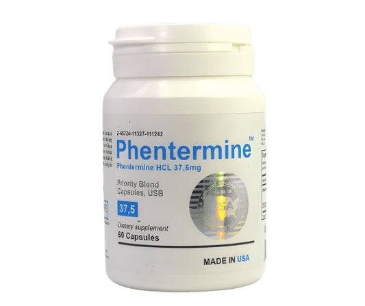 Phentermine™ HCL 37.5mg 60caps USA